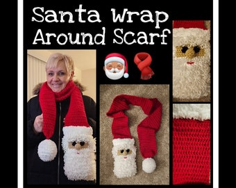 SANTA Wrap Around Scarf - pdf pattern - Revised 2024