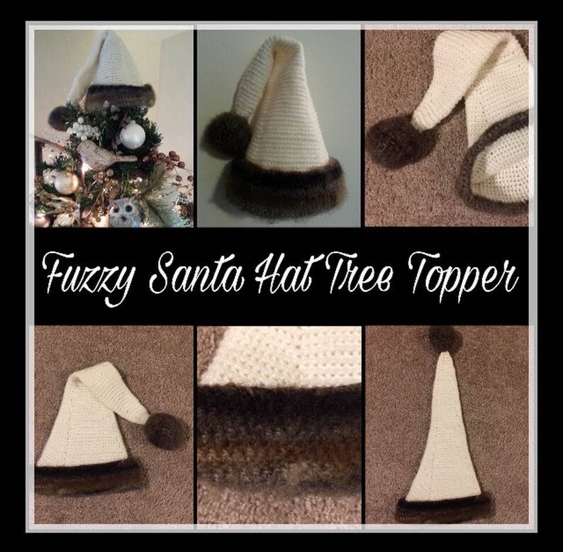 FUZZY SANTA HAT Tree Topper - Etsy