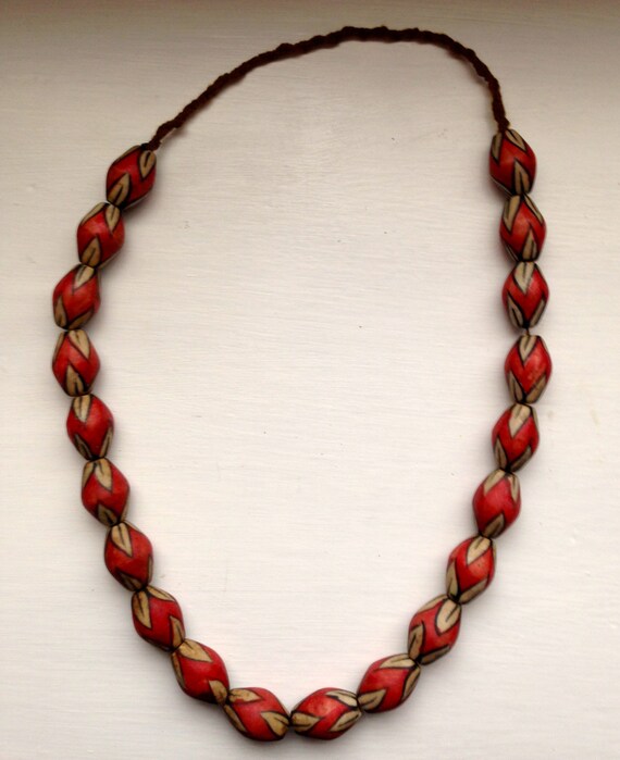 Ceramic Beaded Necklace: Vintage from Nepal