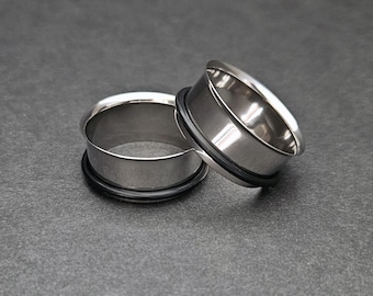 Steel Single Flare Tunnel | Ear Gauges | Stretchers | Tunnels For Stretched Ears | Eyelets 1.6mm (14g) - 28mm (1-1/8")
