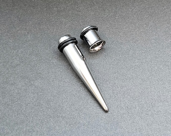 Vankula Oor Stretch Kit Glas 1,6-10mm 12 STKS/ 8 STKS Enkelvoudige Flared Tunnels Pluggen 14G-00G Stretchers Expander Oor Piercing Sieraden voor Mannen Vrouwen, 7-10mm, Glas