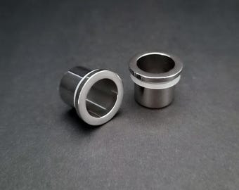 Steel Stretching Tunnels | Half Size Jumps 0.5mm Single Flare Tunnel | Ear Stretcher | Gauges | Larger Sizes 10.5mm - 18mm | Lighter Weight