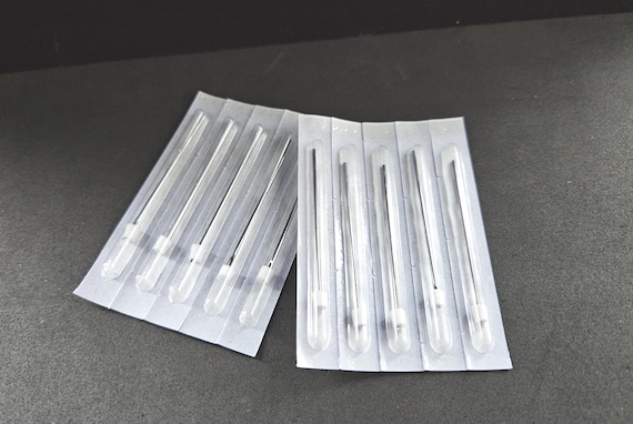 Body Piercing Needles - E.O. Gas Sterilised - Stainless Steel Hollow Disposable Single Use Needle - DIY Piercing 0.8mm (20g) - 3mm (8g)
