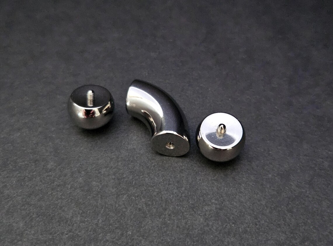 Curved Steel Piercing Bar | Internally Threaded | Large Gauge Barbell ...