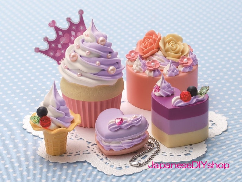 Japanese DIY Whipple Blueberry /& Milk Sweets Set Fake Sweets Key Chain Making Kit