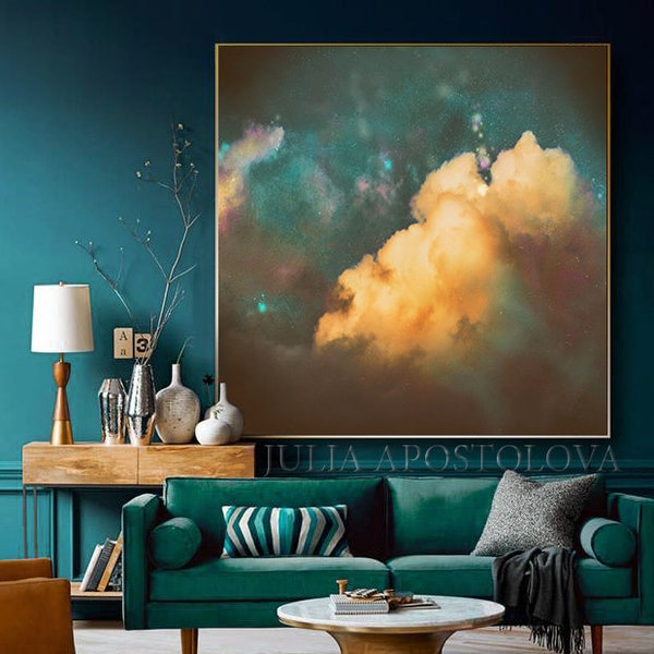 Dark Teal Wall Art Etsy