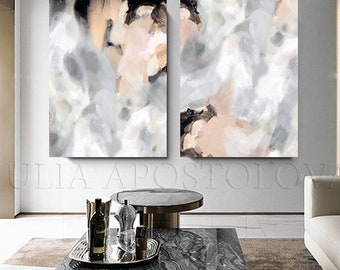 Abstract Canvas Print Set – Neutral Earth Tones, Minimalist Wall Art