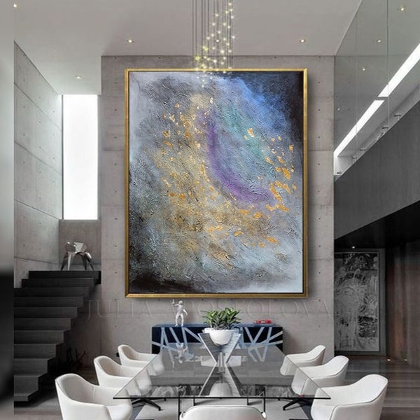 Abstract Gold Leaf Painting Etsy