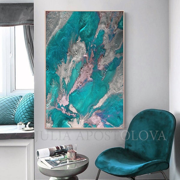 Turquoise Wall Art Etsy
