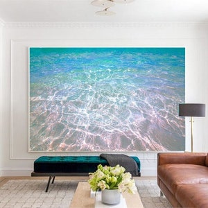 Tropical Waters, Turquoise Wall Art, Large Water Abstract Art Print, Relaxing Wall Art, Spa & Bedroom Art, Water Photography, Coastal Decor