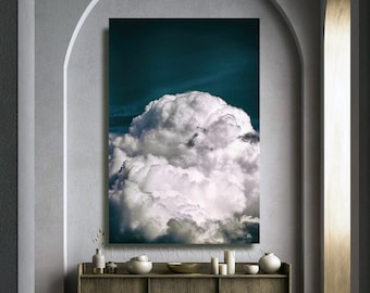 Teal Cloud Painting Print | Modern Abstract Art | Large Wall Decor