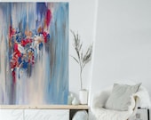 Blue Abstract, Art Print, Abstract Painting, Minimalist Art, Landscape, Large Modern Home Decor, Blue Wall Decor, Julia Apostolova