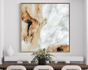 Neutral Abstract Art Modern Earth Tone Texture Painting Large Neutral Wall Art Canvas Abstract Painting Minimalism Wall Art Coffee Cream Art