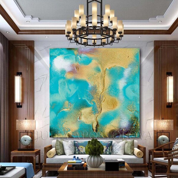 Wall Art Turquoise Etsy