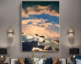Abstract Clouds, Canvas Wall Art, Cloud Painting Print, Sky and Clouds, Modern Large Cloud Wall Art, Scandinavian Decor by Julia Apostolova