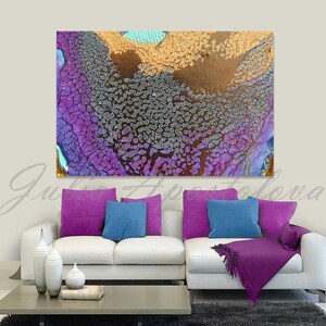 Canvas Wall Art Abstract Print Purple Painting Gold Abstract Huge Wall Art Modern Painting Abstract Canvas Purple Large Home Decor image 3
