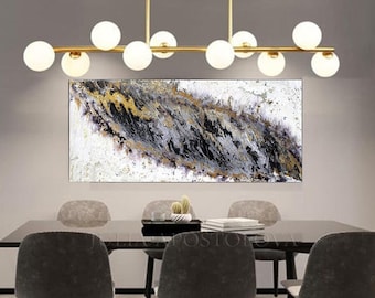 Contemporary Painting, Black White Wall Art for Trending Decor, Large Wall Art Original Painting Canvas Abstract Art Gift by JuliaApostolova