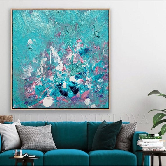 Teal canvas wall art deals