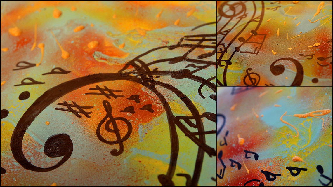 Music Notes Painting Abstract Music Art Print Musical Notes - Etsy