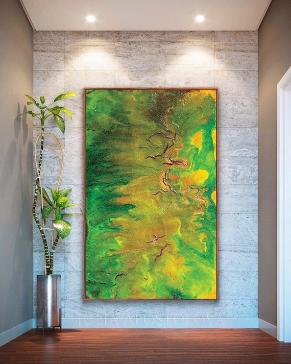 アクリル画 緑と黄色の作品 アクリル画 緑と黄色の作品 徳 治昭 on X: