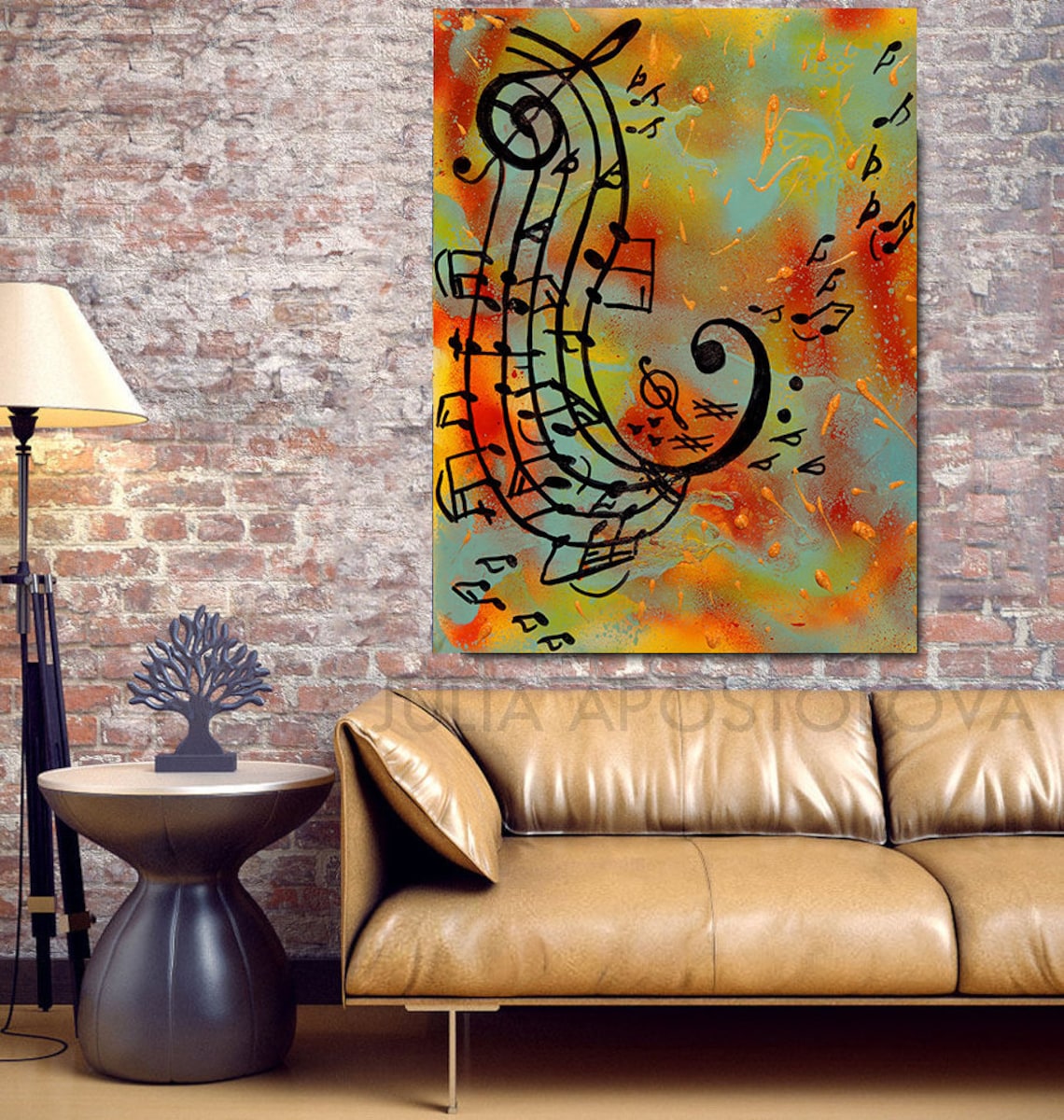 Music Notes Painting Abstract Music Art Print Musical Notes - Etsy