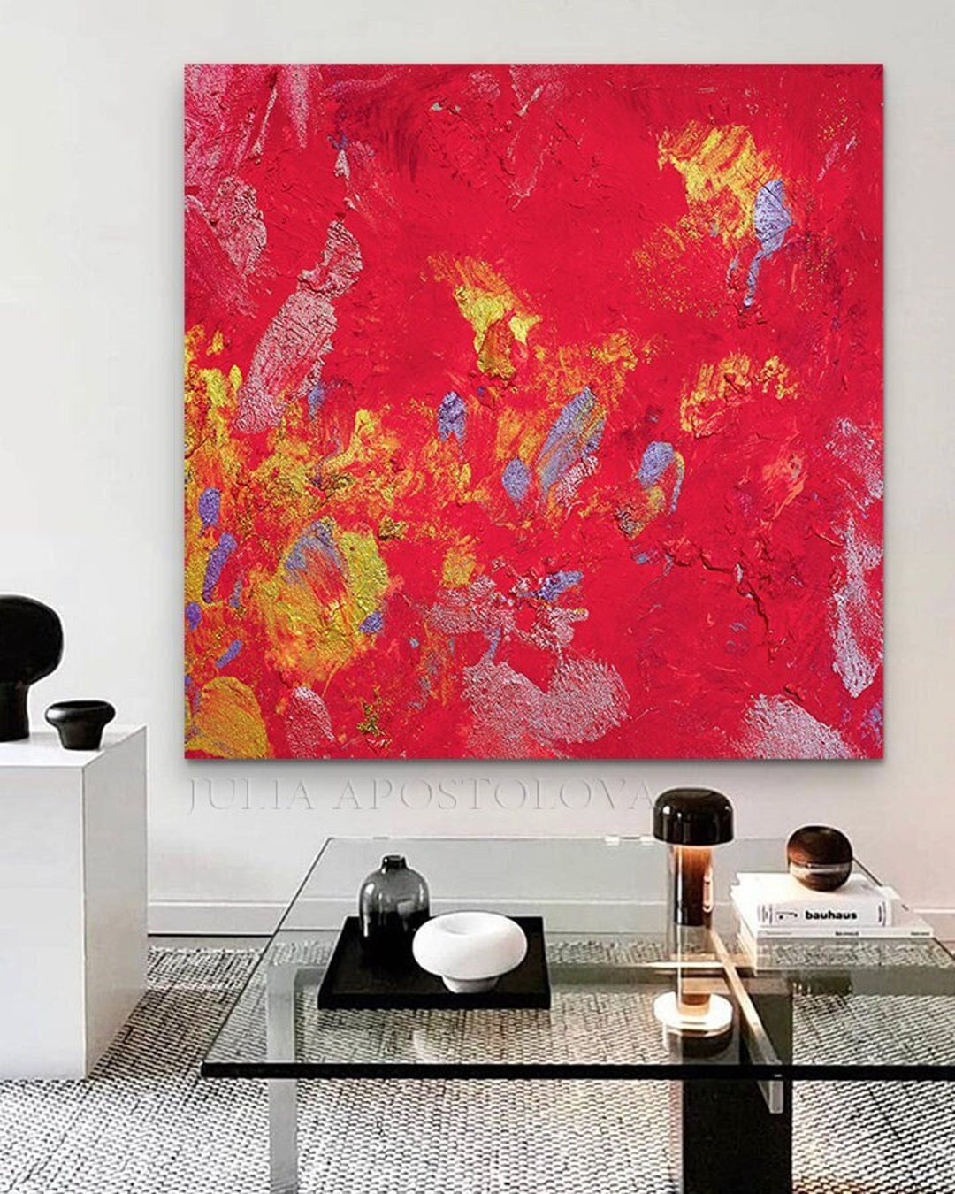 Colorful Bold Wall Art Large Abstract Painting Feng Shui Etsy