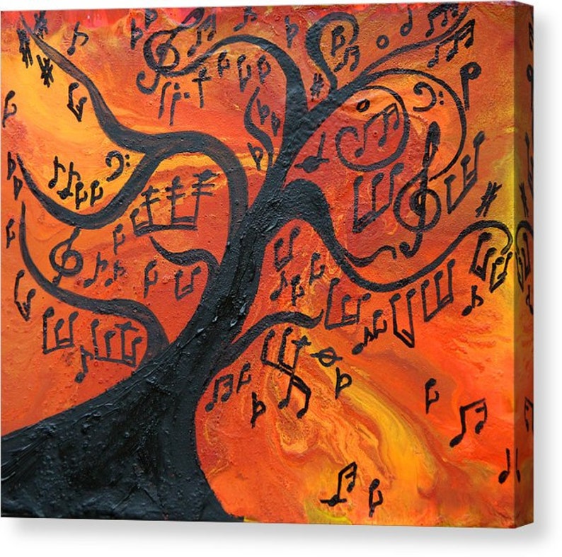 Music Painting Abstract Music Wall Art Musical Notes Musical Tree Modern Canvas Gift for Musician Large Wall Art Print Music Gift for Him image 5