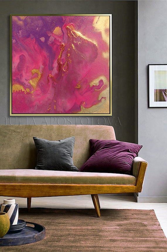 good quality hot sale 65 purple abstract painting on canvas / abstract