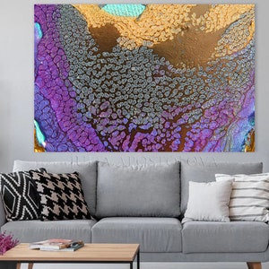 Canvas Wall Art Abstract Print Purple Painting Gold Abstract Huge Wall Art Modern Painting Abstract Canvas Purple Large Home Decor image 8