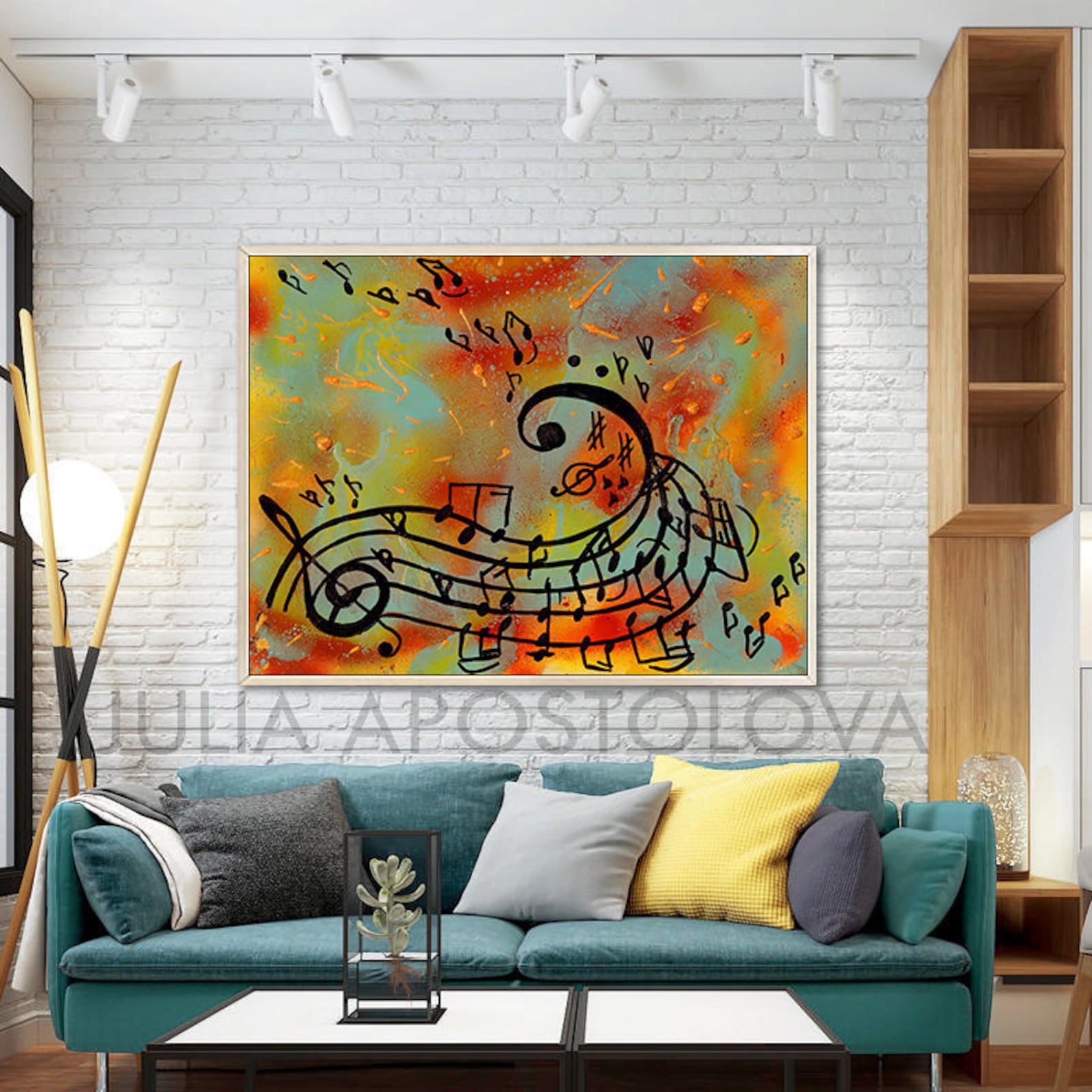 Music Notes Painting Abstract Music Art Print Musical Notes Etsy
