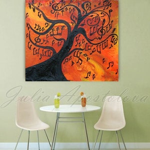 Music Painting Abstract Music Wall Art Musical Notes Musical Tree Modern Canvas Gift for Musician Large Wall Art Print Music Gift for Him image 8