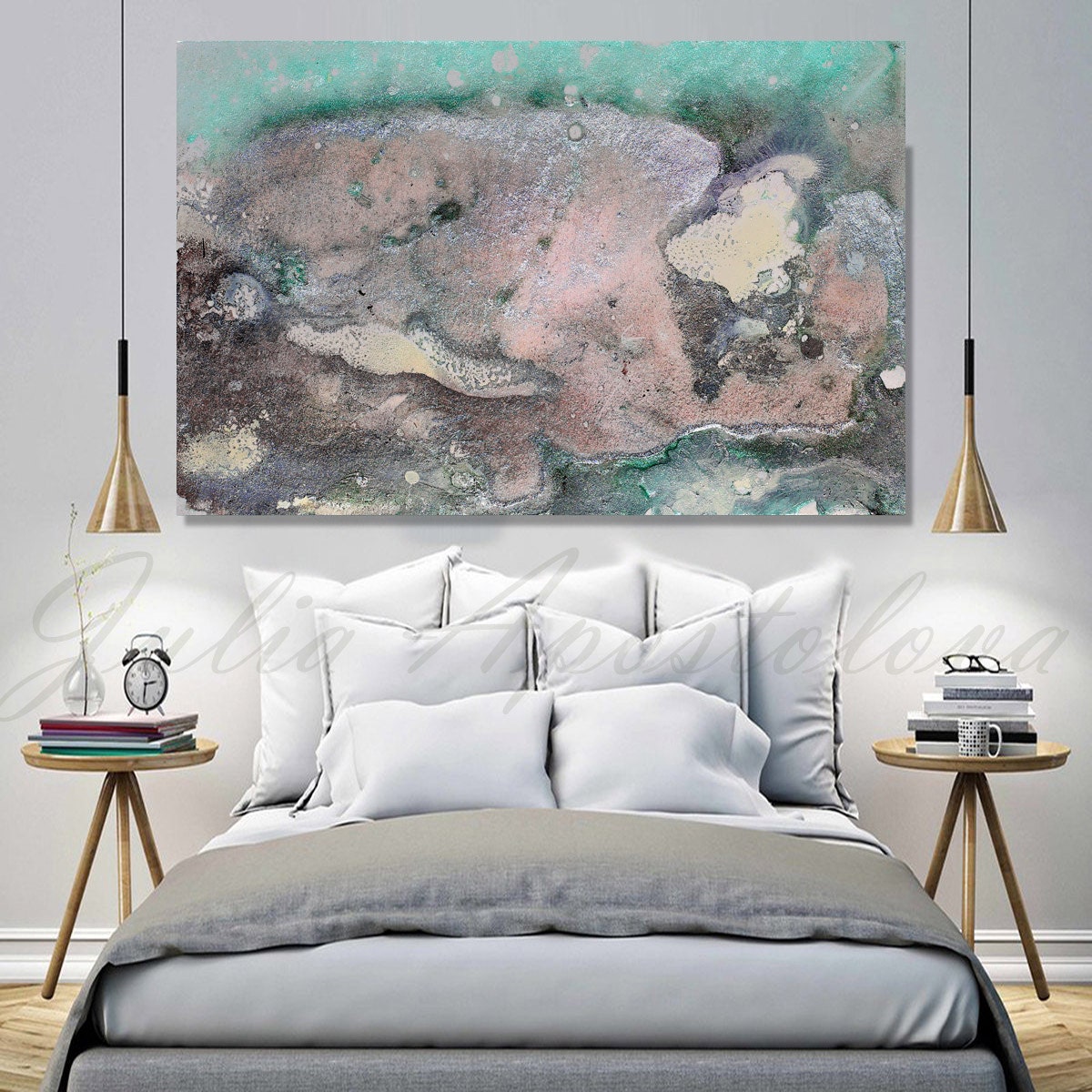 46inch Pastel Wall Art Abstract Watercolor Painting Pastel | Etsy