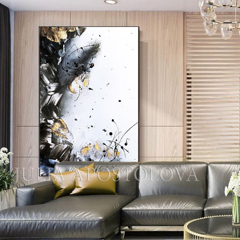 Red Gold Black Art, Gold Leaf Painting Abstract Gold Leaf Large Luxury –  Julia Apostolova