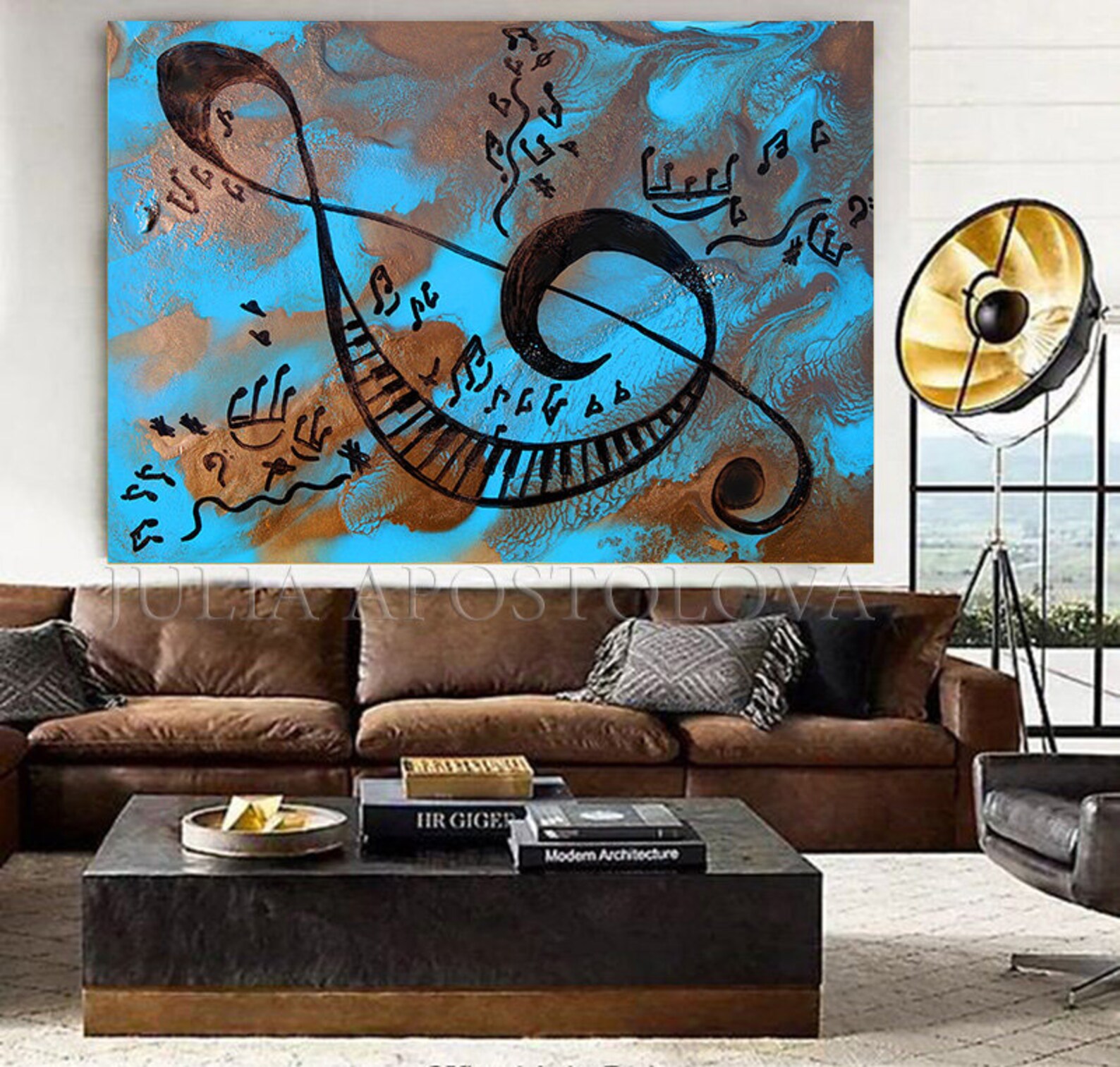 Musical Notes Art Abstract Music Painting Gift for Musician | Etsy