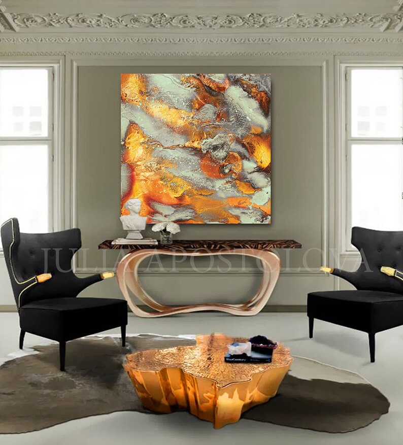 Extra Large Wall Art Gold Abstract Glam Decor Luxury Wall Etsy