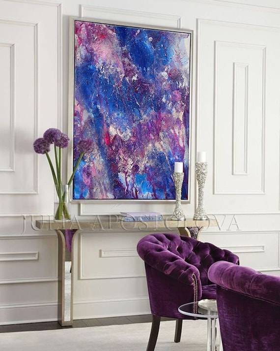 purple and silver painting