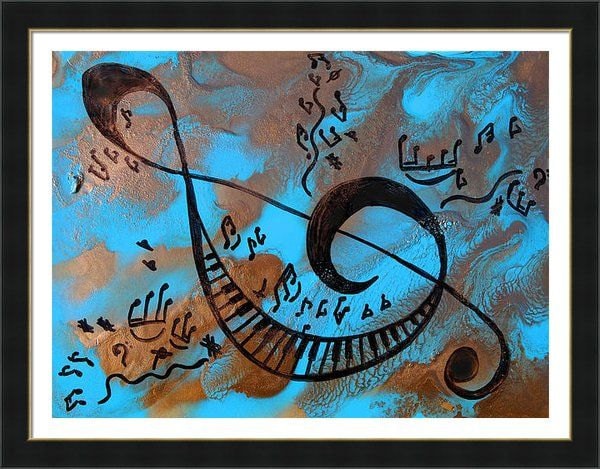 Musical Notes Art Abstract Music Painting Gift for Musician | Etsy