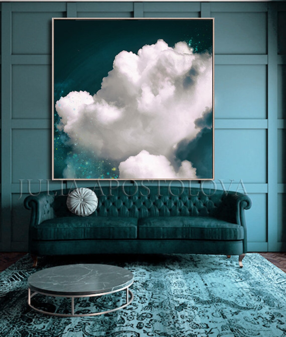 46'' Cloud Wall Art Framed Cloud Art Unique Wall Etsy