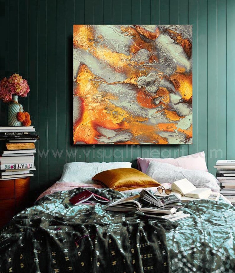Extra Large Wall Art Gold Abstract Glam Decor Luxury Wall Etsy