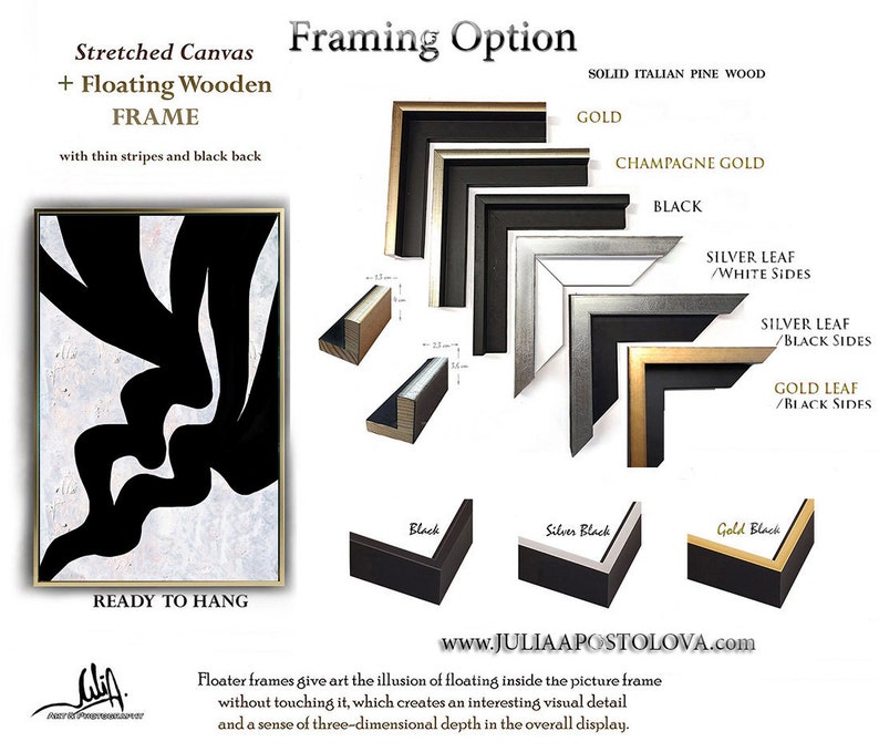 Black and White Huge Wall Art Paintings Abstract Canvas Set Etsy