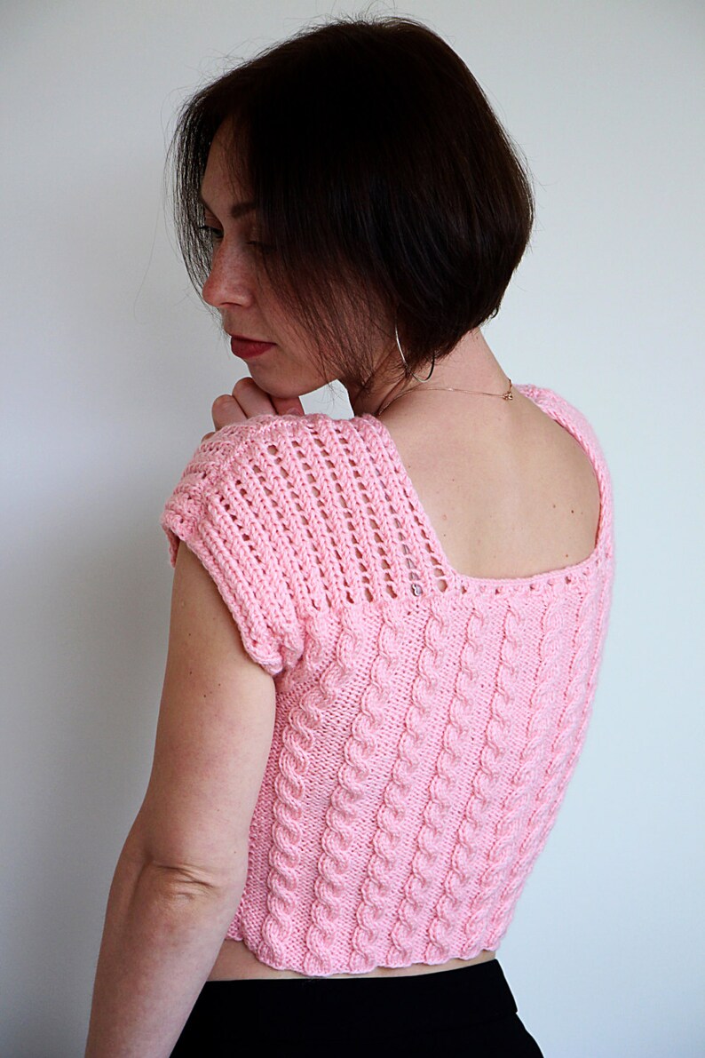Knit tank top sweater for women pink knit sweater halter Etsy