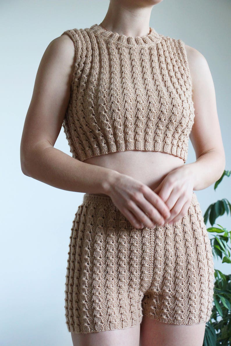 Knit pants suit knitted underwear set home wear knit Etsy