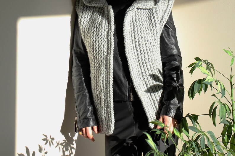 sleeveless waistcoat thick winter vest bulky knit vest Chunky knit vest vest sweater open knit cardigan gray knit vest knit jacket