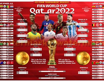 Huge 19”x13" 2022 World Cup Poster — Fill In The Scores
