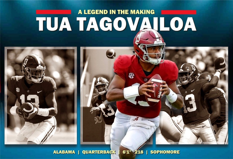 Tua Tagovailoa 19x13 Commemorative Poster A Legend in the Making