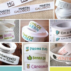 Custom Clothing Labels | 4 YARDS  - Sew on- Custom Fabric Labels - Flat Label - Fold Over - Fabric Tag - Garment Tags