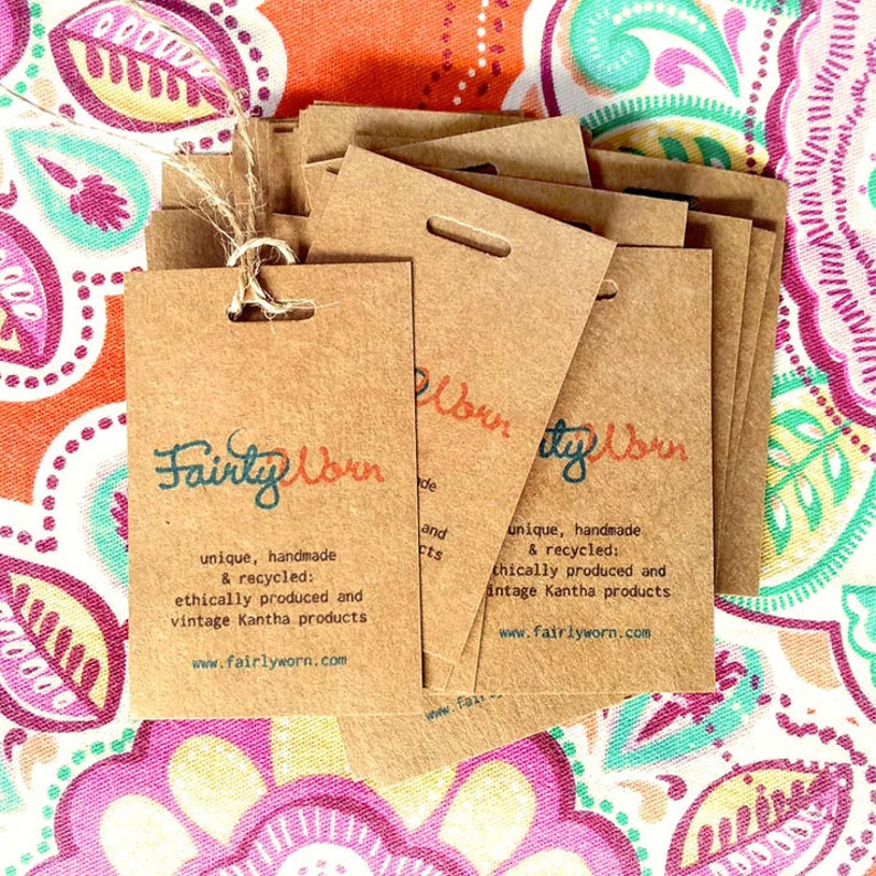 KRAFT TAGS and STRING 50 Custom Hang Tag Colour Printed Etsy