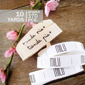 10 YARDS - Custom Twill Fabric Labels - 0.5” (1,3 cm) – 170 pcs