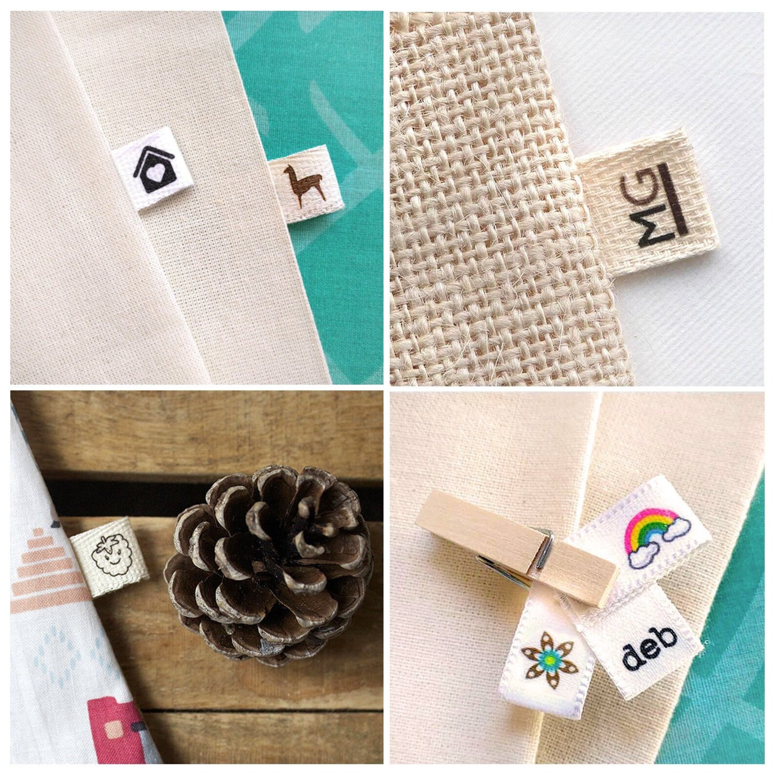 50 pcs Fold Over Tags Custom Twill Fabric Labels Cotton | Etsy