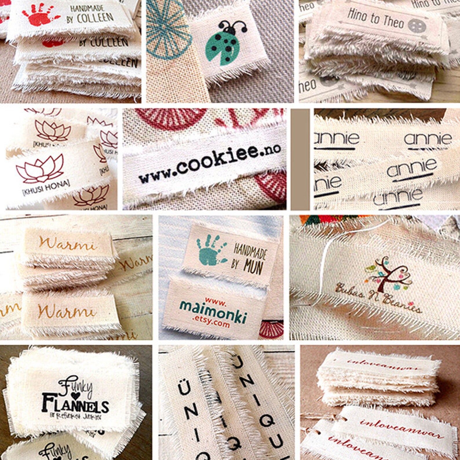 50 Custom Clothing Labels Canvas Tags Canvas Labels Fabric Etsy